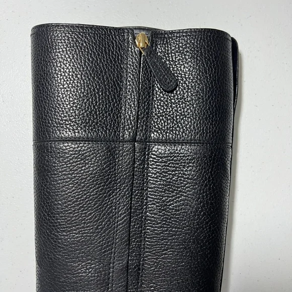 Tory Burch Junction Riding Boot in Black Tumbled Leather with box - Picture 7 of 16